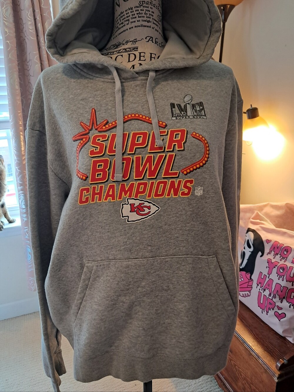 KC Chiefs Gray Super Bowl Champions Hoodie Nike Large